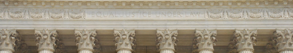 Supreme Court panoramic with text Equal Justice Under Law